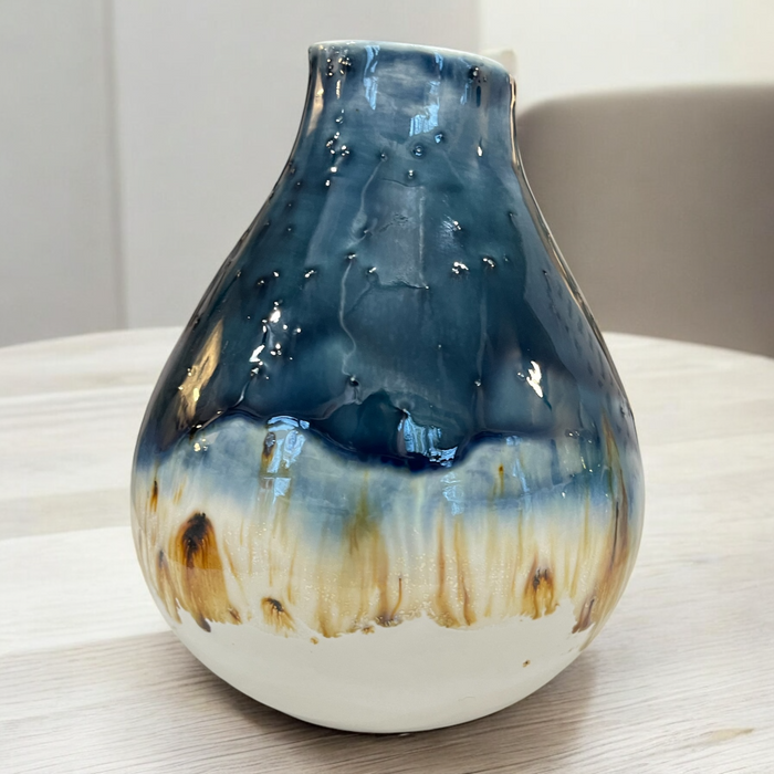 Lisbeth vase - m. effekt i blå
